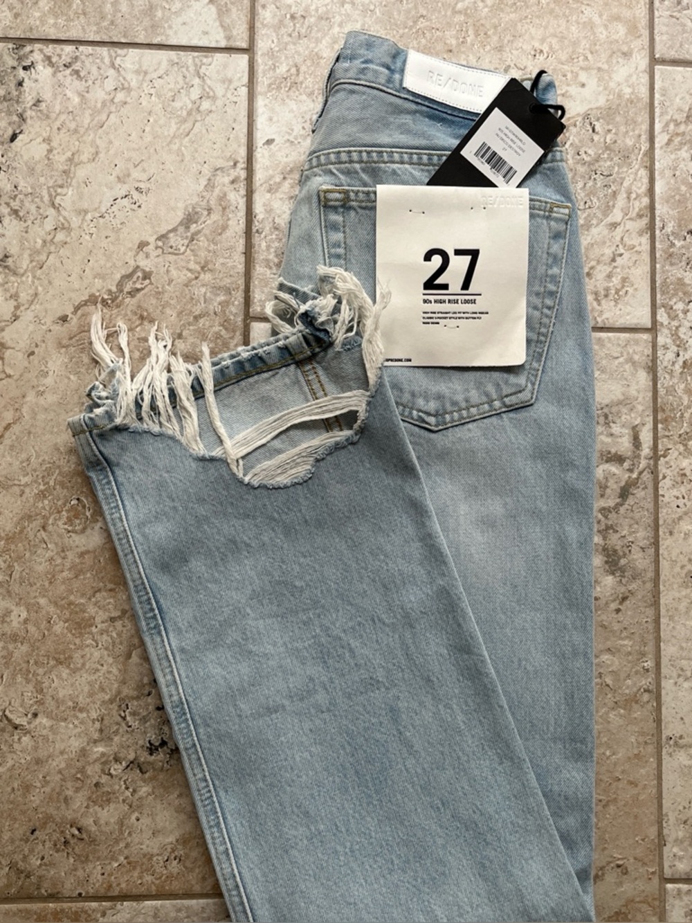 Re/Done 90s High Rise Loose Jeans - Straight Leg, Women’s 27, Light Blue – NWT